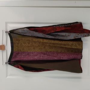 EUC Recycled Sari Silk Wrap Skirt Sz Lg - XL
